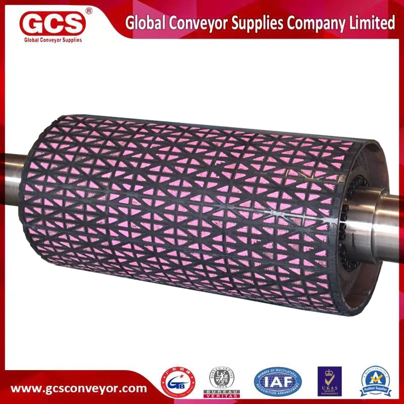 Belt Conveyor Drum Rubber Lagging Drive Head Pulley