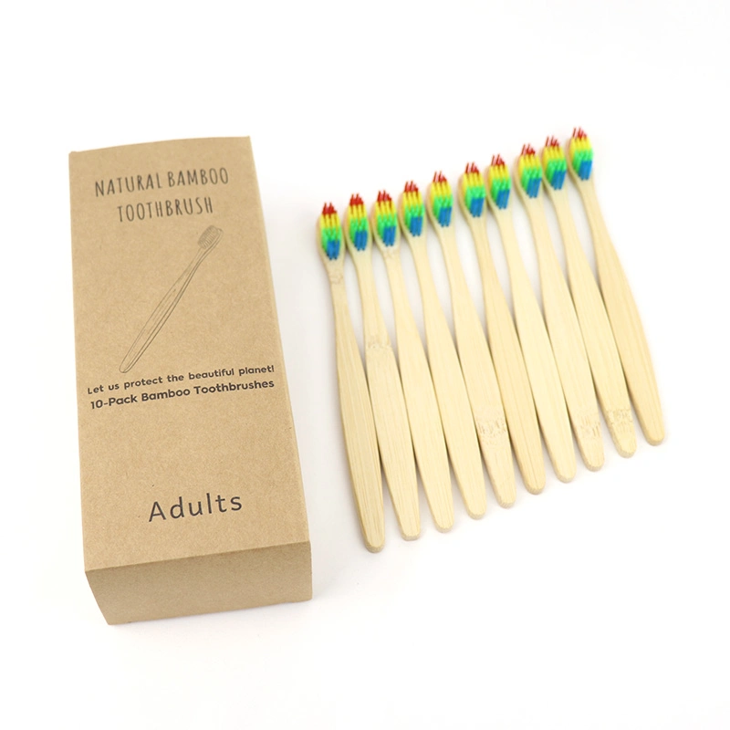 10PCS biodegradáveis da escova de dente de Cuidados Pessoais Bambootoothbrush Adulto