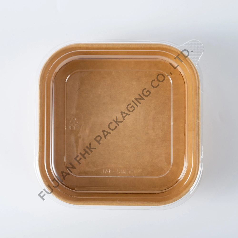 Wholesale/Supplier Custom Logo Disposable Fast Food Packaging Square Paper Salad Bowl