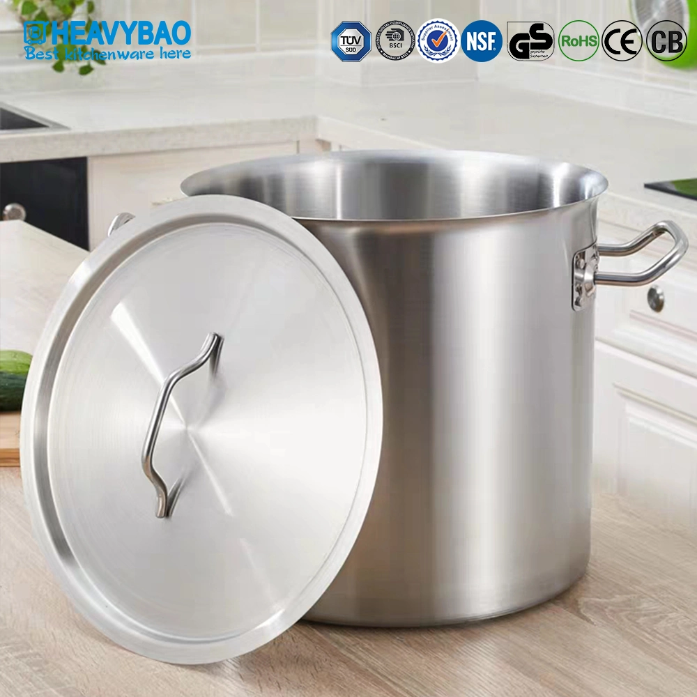 Heavybao Home Appliance Stainless Steel Stock Pot with Stainless Steel Lid