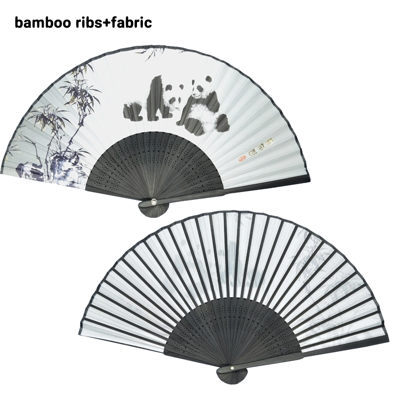 Custom Logo Bamboo Craft Silk Hand Fan in Gift Box for Wedding Bridal Shower Party Guests Favor Gifts Souvenir