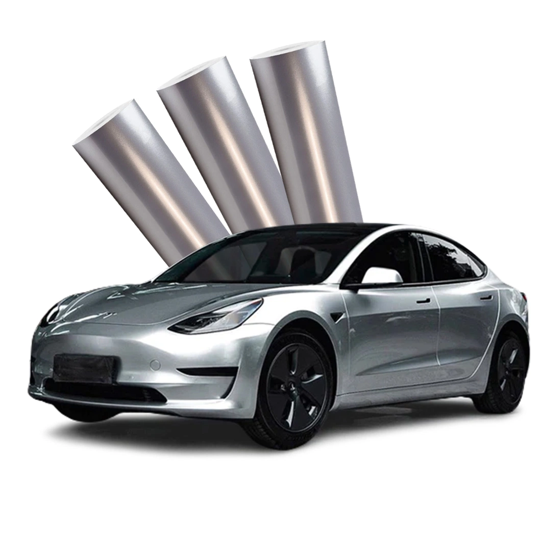 Beikaer Factory High Quality Anti Aging Car Body Sticker Roll Black Silver Pet PVC Vinyl Film