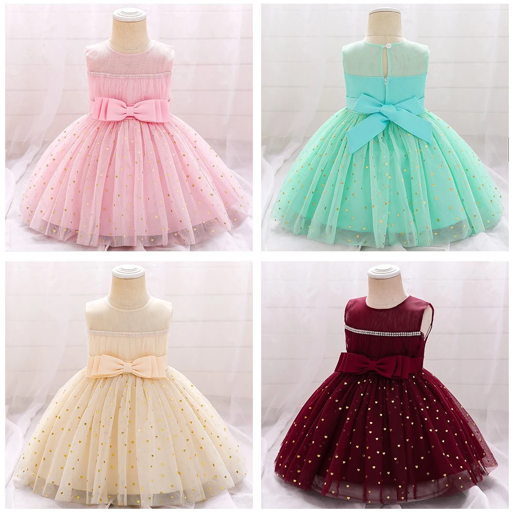 Fancy Baby Wear Girls Dress Party Garment Ball Gown Princess Frock Lace Sweet Fluffy Dress