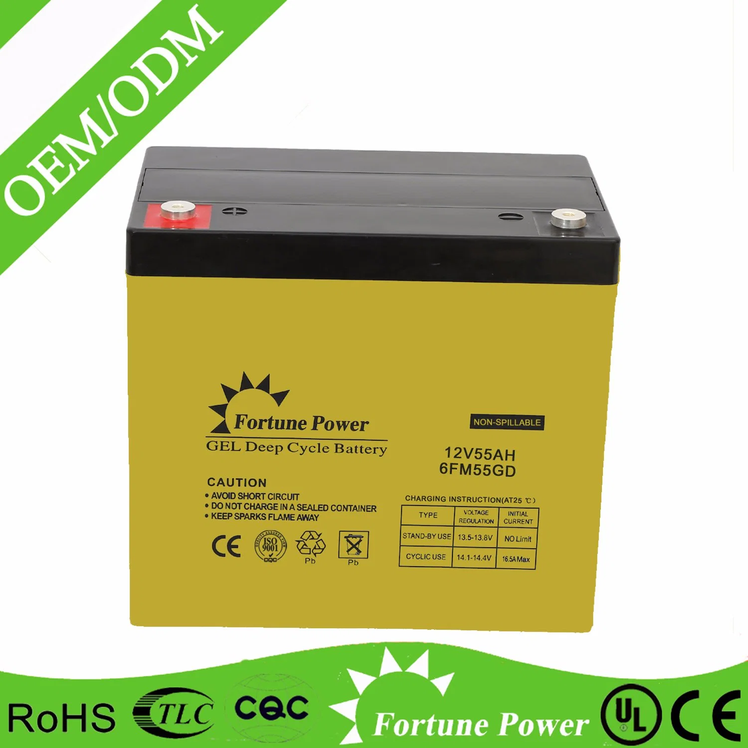 AGM Gel Battery 12V55ah for Solar Power/Wind Power/Solar Street Light