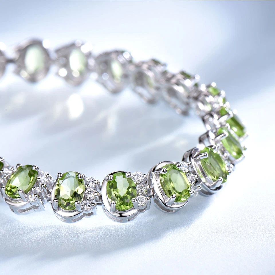 Luxury 18,9CT Pulseras Peridot Natural Joyería