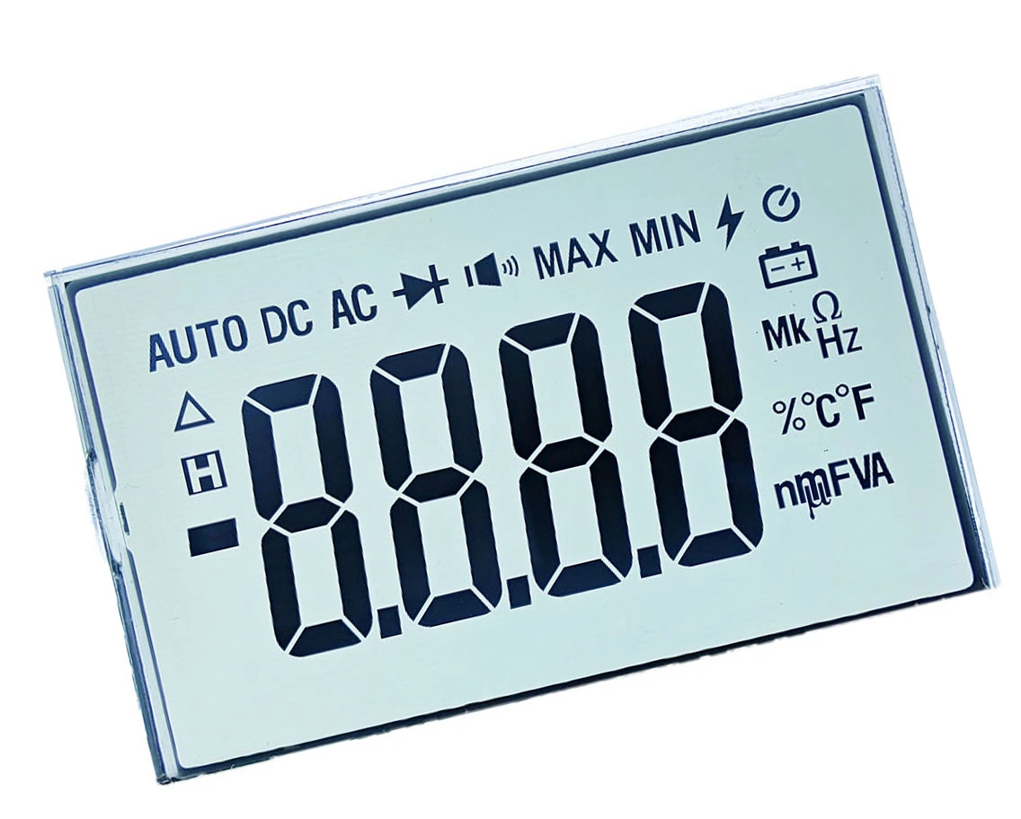 China OEM ODM 6 transmisivo positivo del reloj del segmento Tn pantalla LCD para instrumentos y medidores mostrar