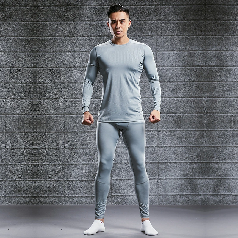 Ropa para hombre Trajes de atletismo Slim Fit Sport Shirt Leggings ajustados Conjunto de gimnasio Juego de trote para hombre conjunto de 2 piezas