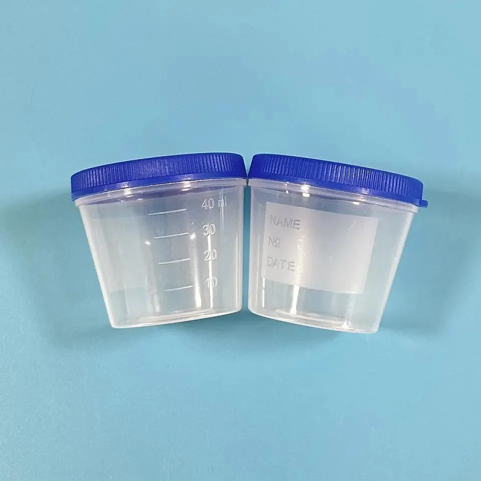 40ml Specimen Container Urinal Cup Disposable Sterile Specimen Cups with/Without Label Urine Container