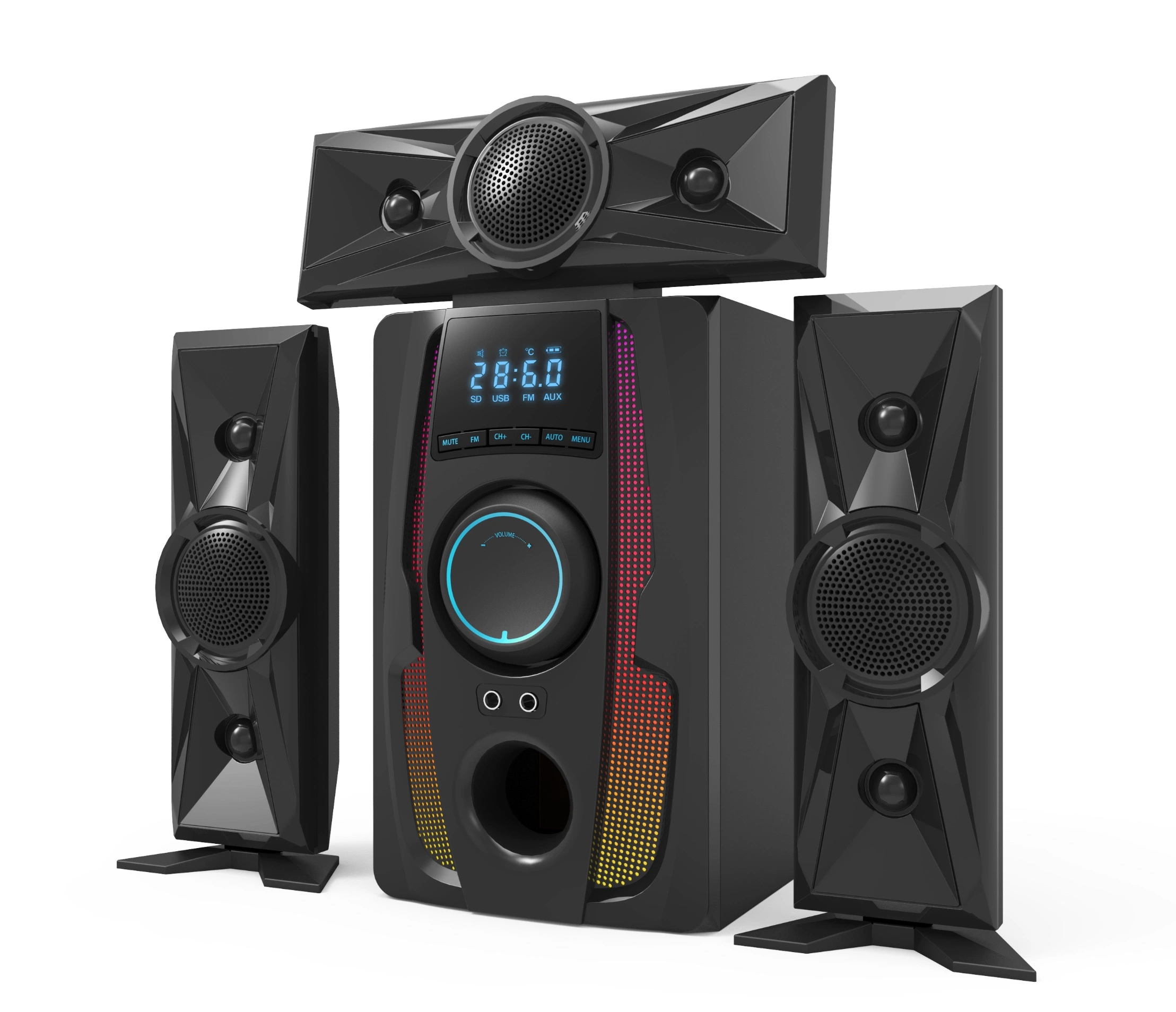 DJ Karaoké active 2.1 canaux stéréo de mp3 haut-parleur Bluetooth Home Cinéma