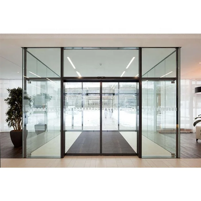 Cheap Aluminium Side Door Soundproof Storefront Automatic Sliding Glass Door