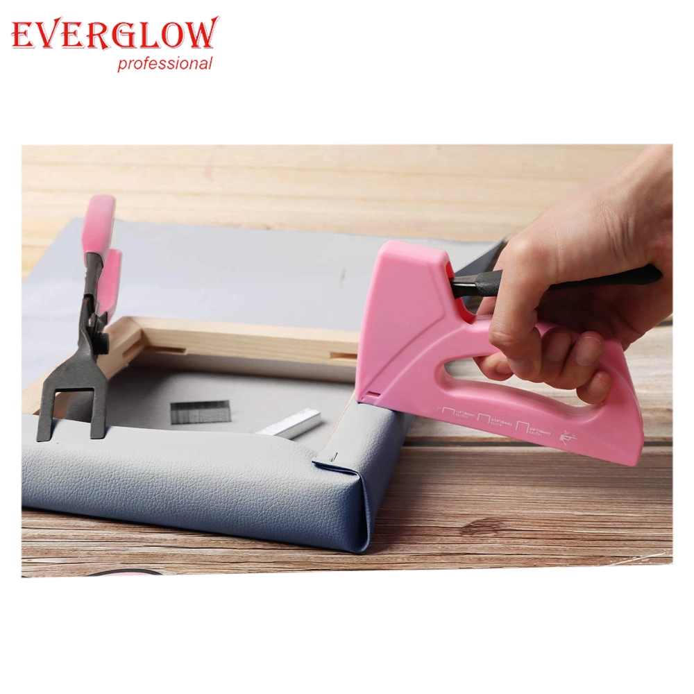 Pink Light Duty Staple Gun Gift for Women with 1600 PCS Jt21 Staples 1/4 5/16 3/8 Inch and Remover for Upholstery Decoration