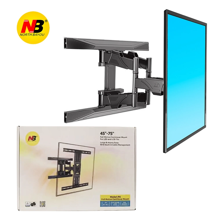 to Peru New Nb P6 Full Motion 25-75 Inch TV Wall Mount Flat Panel LED Display Mount Bracket Max. Vesa 600X400mm TV Mount