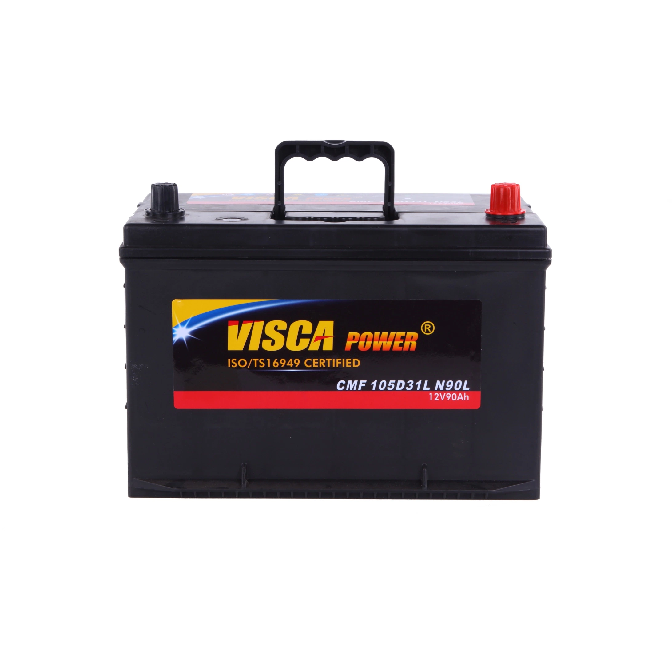 Jeje haute performance longue durée de vie 105D31L 12V90ah plomb acide MF Batterie de voiture