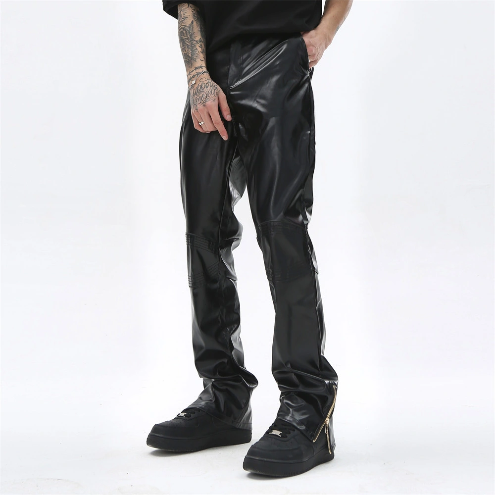 Genuine Leather Men&prime; S Pant Sheep Skin Leather Punk Gothic Pants