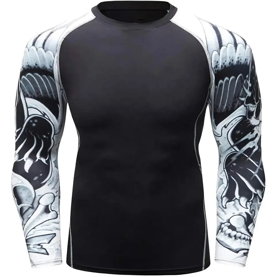 Camiseta de Surf Chaleco Rash Guardia Rush para protegerse del sol las prendas de vestir de compresión de los hombres camisas