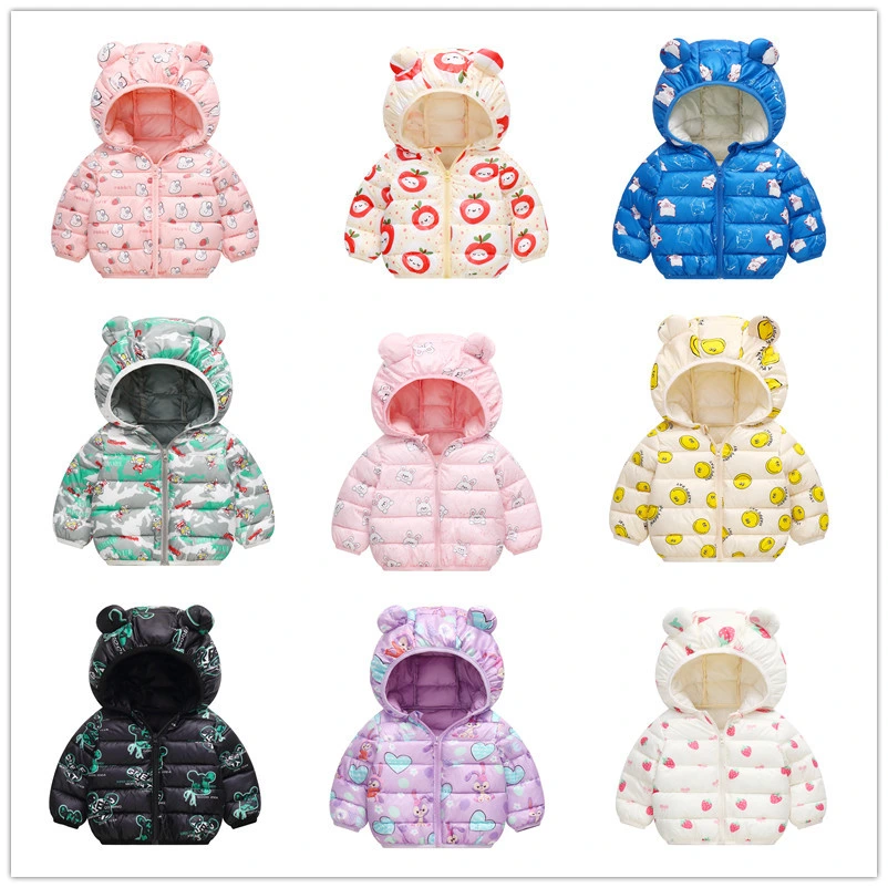 Hot Selling Winter Cartoon Print High quality/High cost performance Hooded Children's Down Cotton Jacket