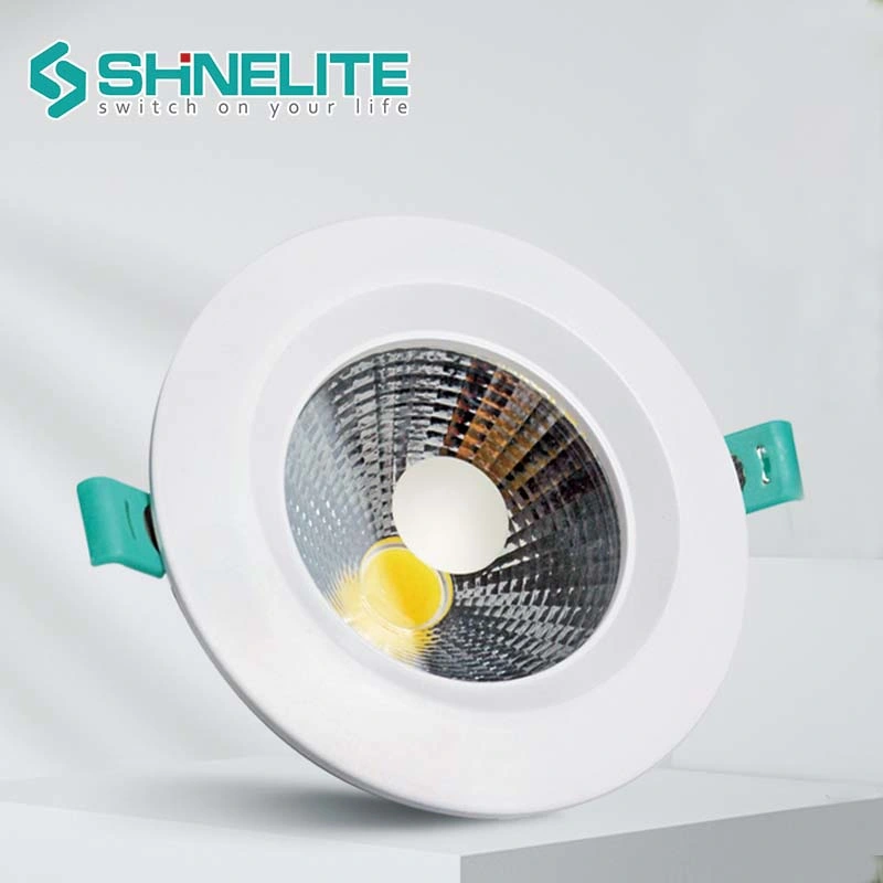 7W 12W 15W LED rundes Downlight versenkte COB Decke warm Weiße Farbe