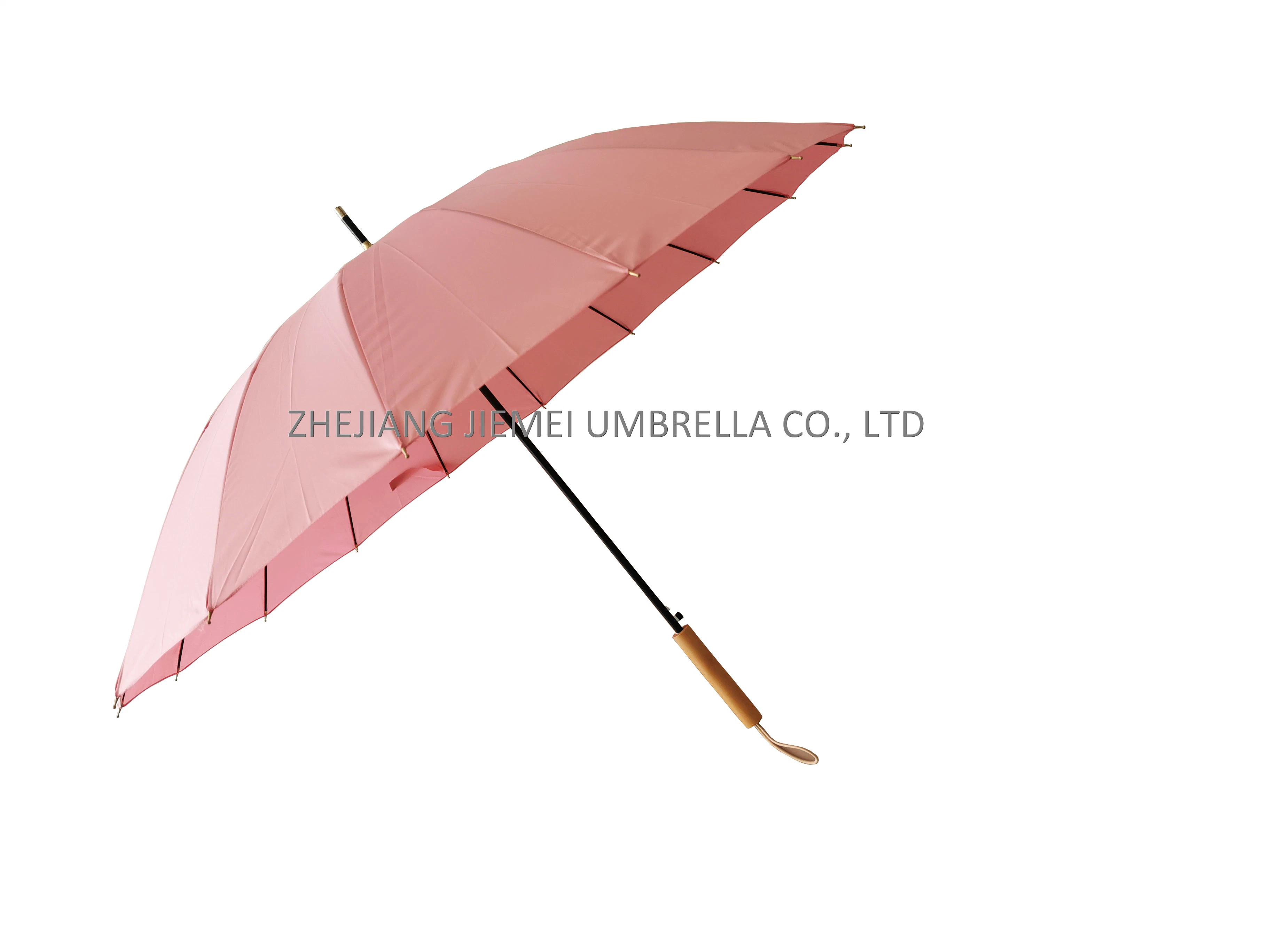 23 Inch 16 Panel Classic Wooden Handle Staight Umbrella