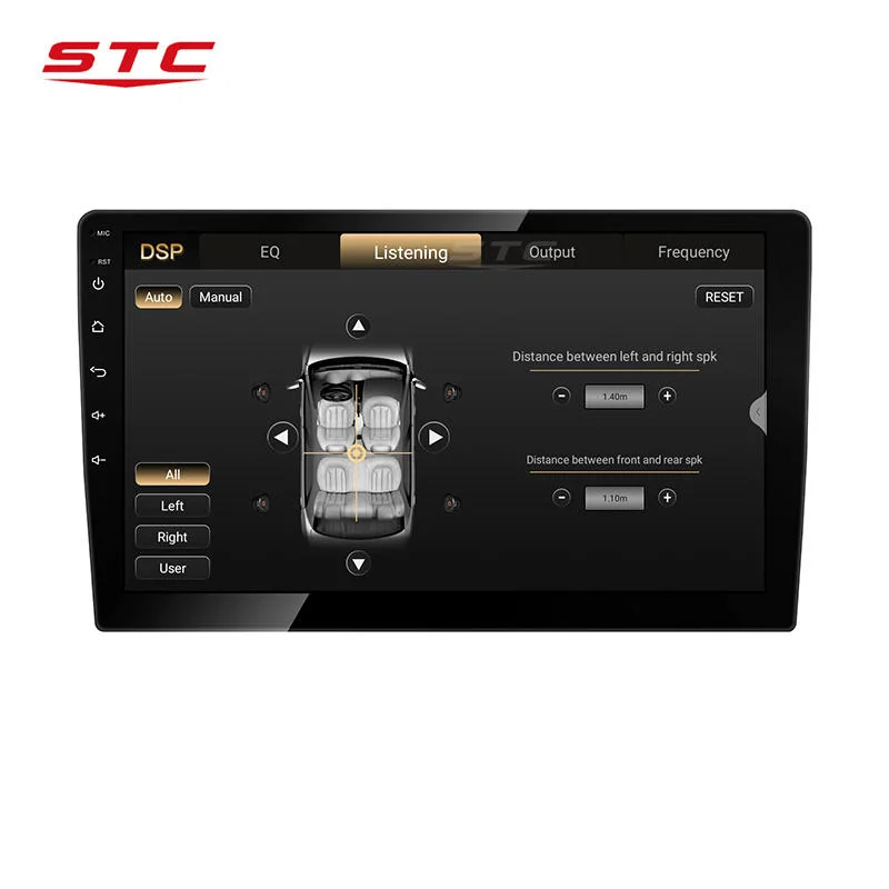 Système 9 pouces Universal Touch Screen stéréo vidéo de voiture 2 Amplificateur de voiture DSP audio AC classe DIN Android 4*90W