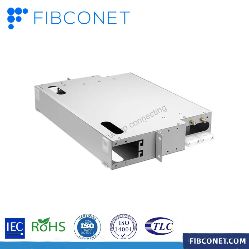 Tiroir de haute qualité de type 12 ports 19′ IDU rack IDF Monter le panneau de raccordement pour fibre optique SC ODF