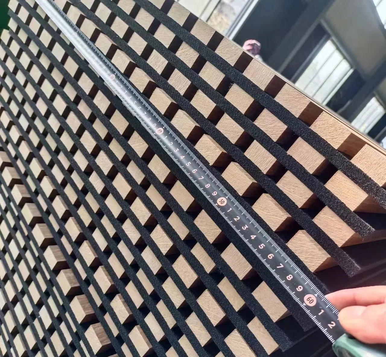 Slat Wood Acoustic Panel Newest Design Reduce Noise Pollution Eco-Friendly Sound Insulation Building Material