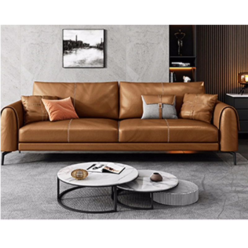 Modern Top Rank Commercial Wooden Frame Metal Legs Office Furniture Leather Executive Sofas