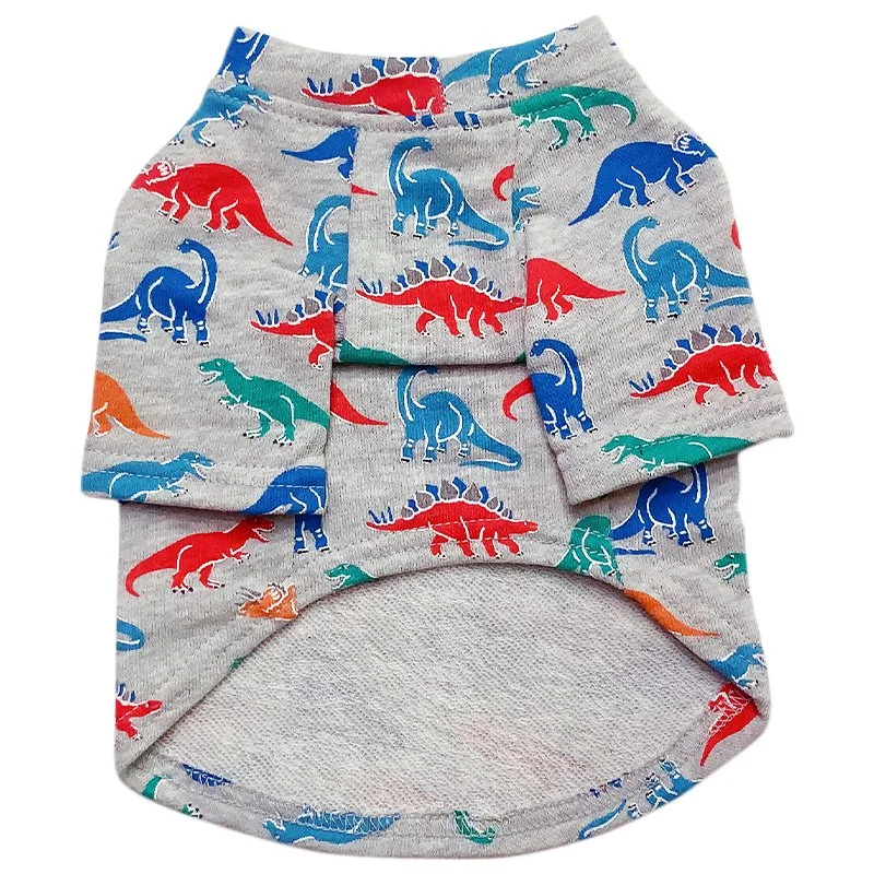 Dark Grey Background Dinosaur Pattern Dog Clothes