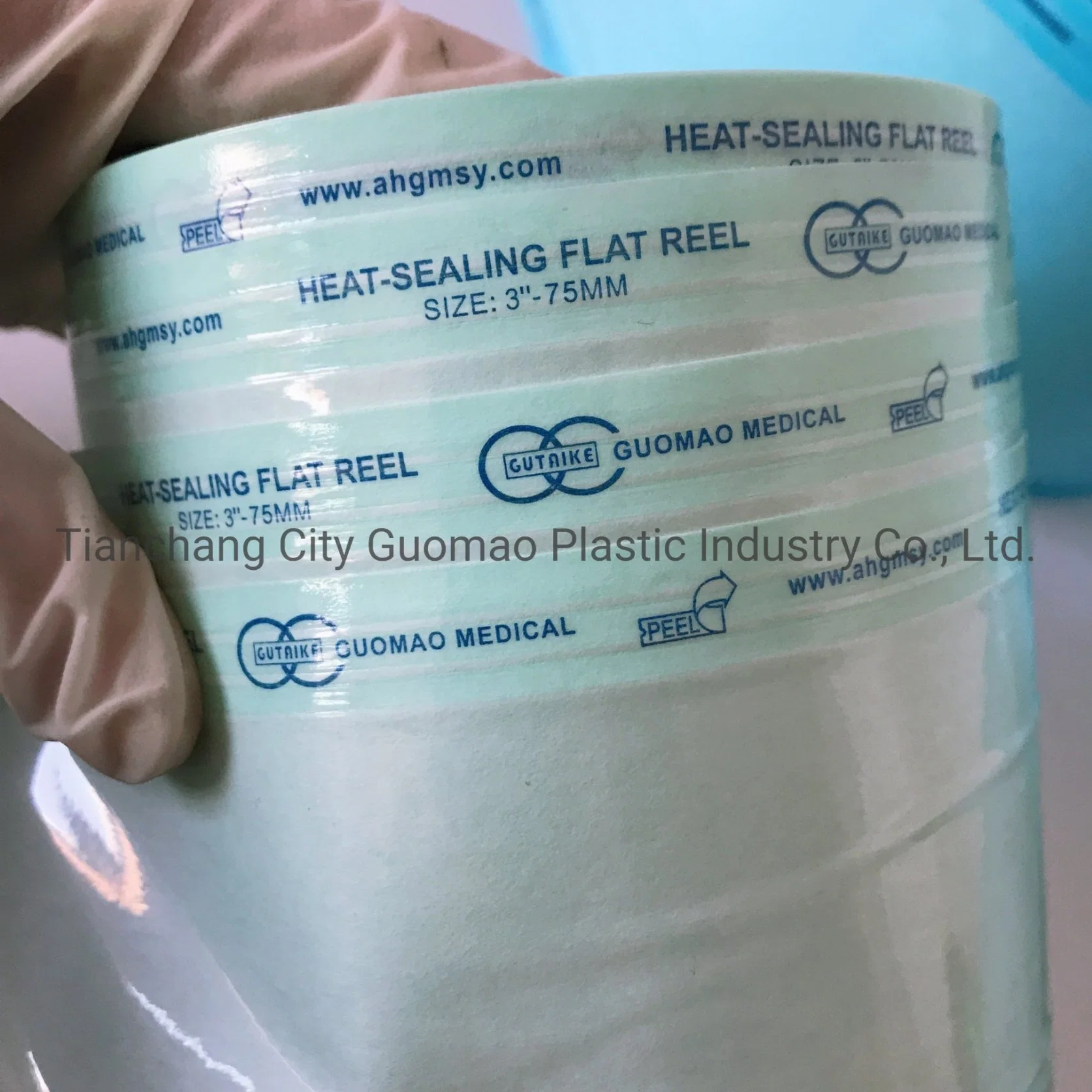 Medical Disposable Dental Flat Sterilization Reel Pouch with Eo/Steam Indicator 150mm*200m