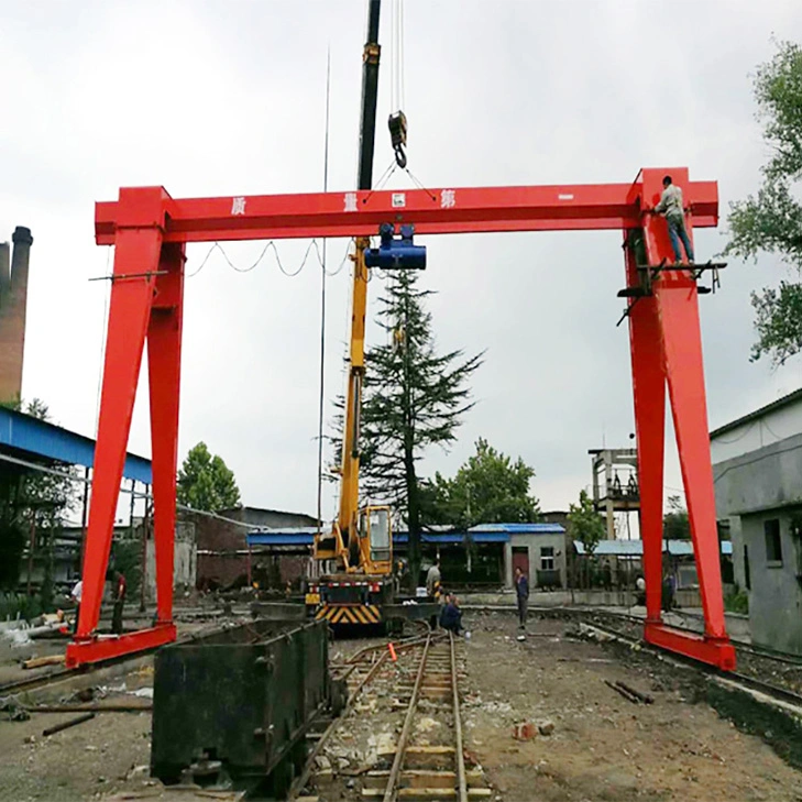 10ton Single Girder Gantry Crane Lifting Marble Granite