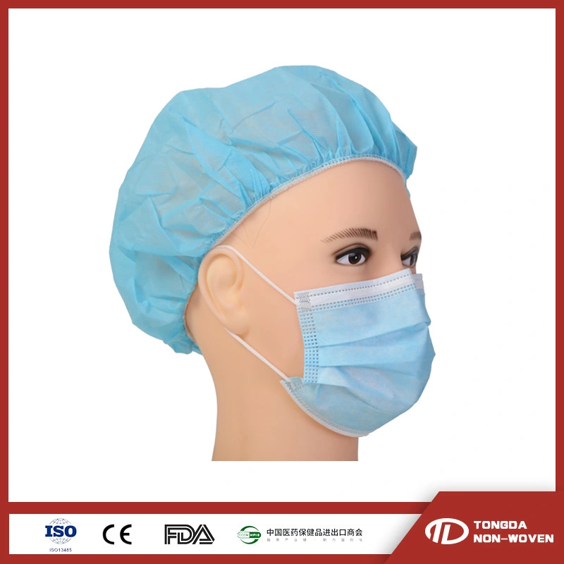Disposable Medical Hats Bouffant Hat Hair Head Cover Net Surgical Dustproof Round Caps Nonwoven Bouffant Hair Cap for Hospital