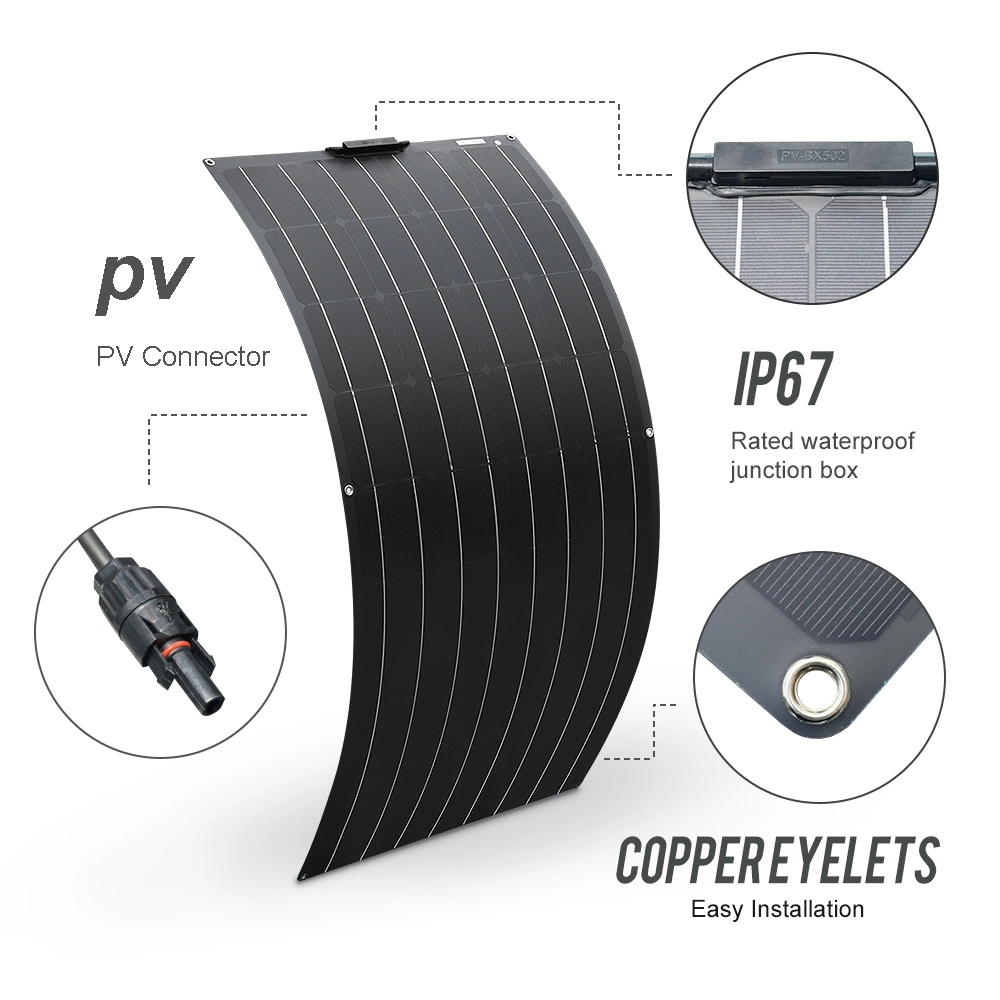 Solarparts 100W 18V Solar Power Solar Panels Monocrystalline Cell for Battery Charger