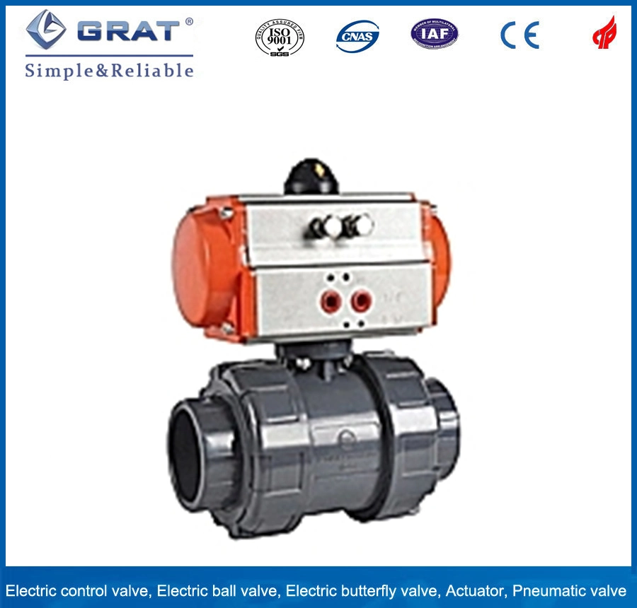 2 Way Full Port 24V DC Motor Operated UPVC Plastic True Union Ball Valve