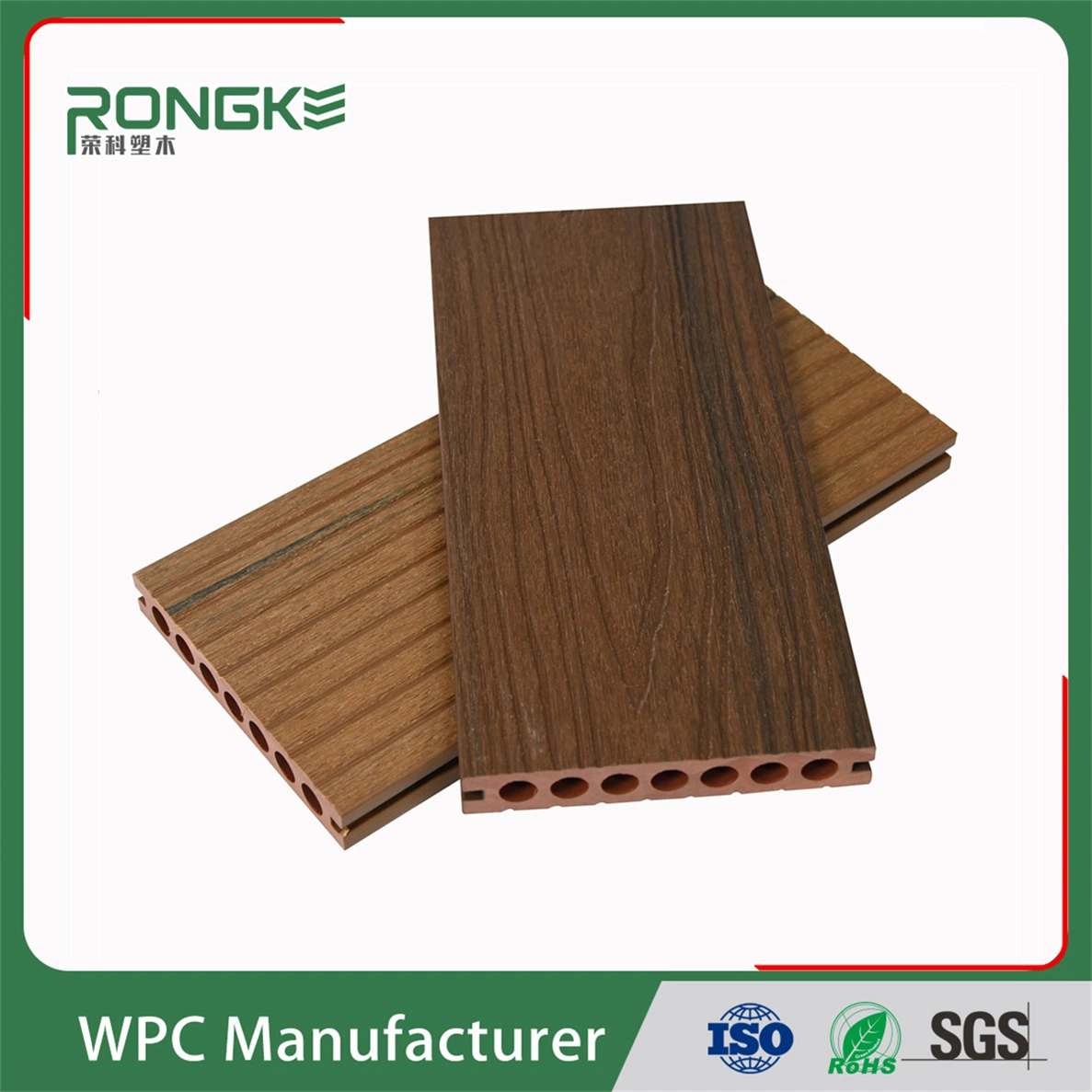 Customizable Color Size Waterprooful Teak Walnut Solid Durable Hollow Hole WPC Decking Flooring Board