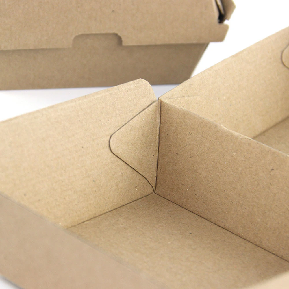 Wholesale/Supplier Kraft Paper Burger Box Hamburger Packaging Box Cardboard Fast Food Box Logo OEM ODM