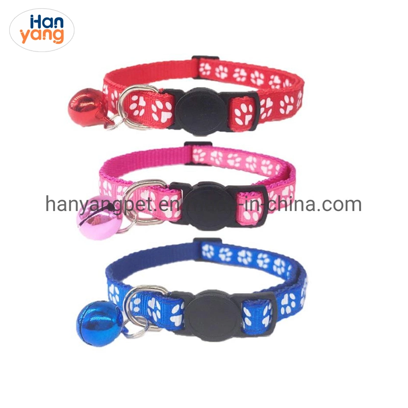Hanyang OEM Pet Accessories Pet Product Wholesale/Supplier Custom Sublimation Polyester Christmas Dog Cat Collar with Bell