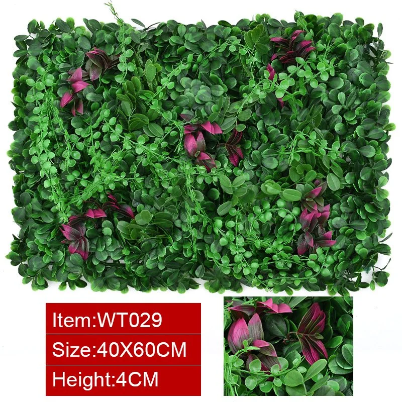 Anti-UV Artificial Boxwood Leaf Faux IVY Foliage Plastic Plant Pine Bark Mulch Vertical Garden Green Wall Panel