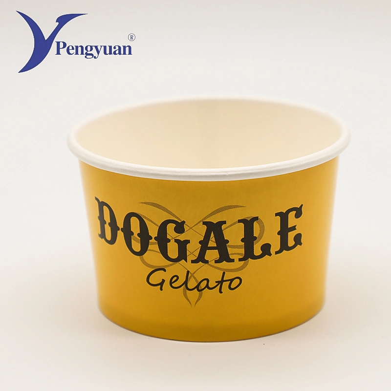 Disposable Printed Ice Cream Paper Cup Biodegradable Ice Packaging Cup