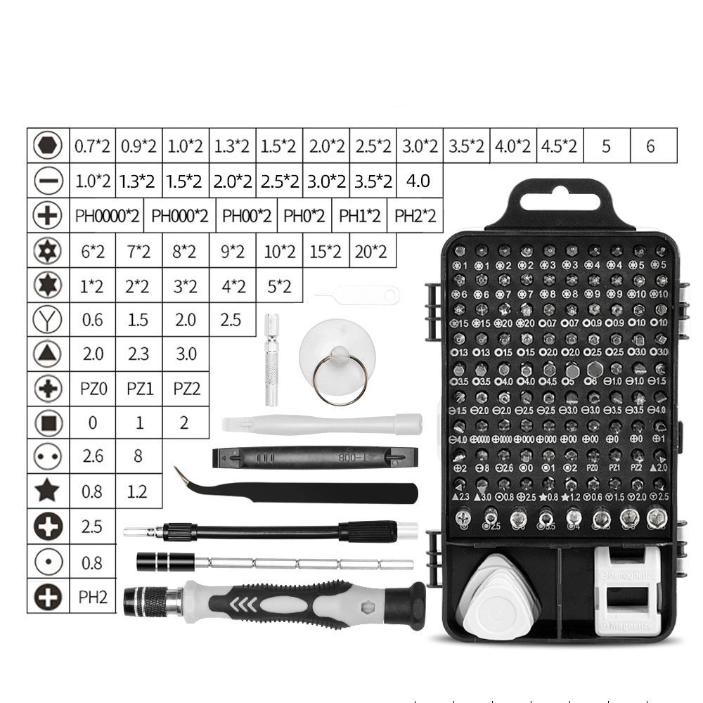 Mini Chave de precisão definido 115 em 1 Kit de Ferramentas de Reparação profissional com Driver magnético para telemóvel, computador, laptop, ver