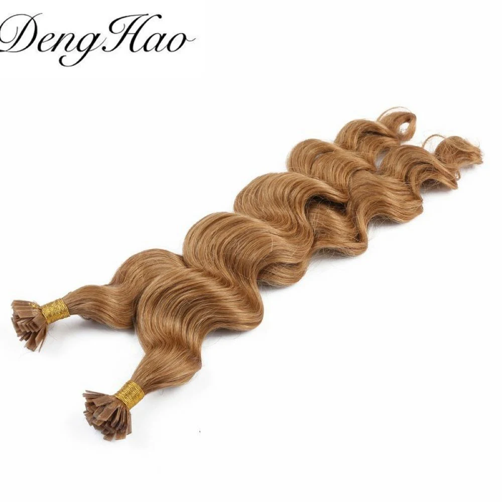 Haut de la qualité de l'homme à embout plat hair extension vierge brésilien de Remy Hair