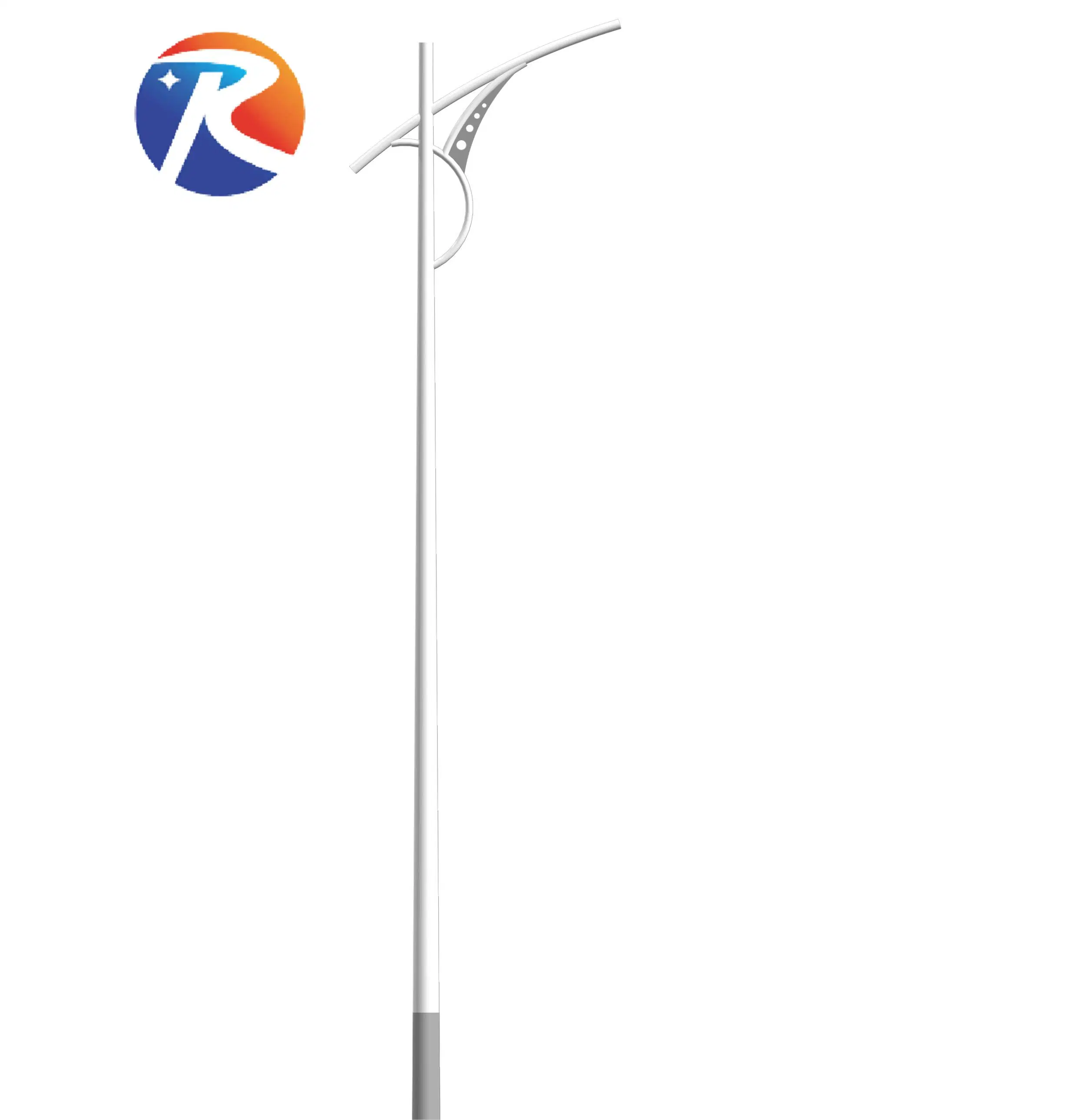 Galvanized Solar LED Garden Light Pole Lamp Post Lamp Pole Street Light Pole