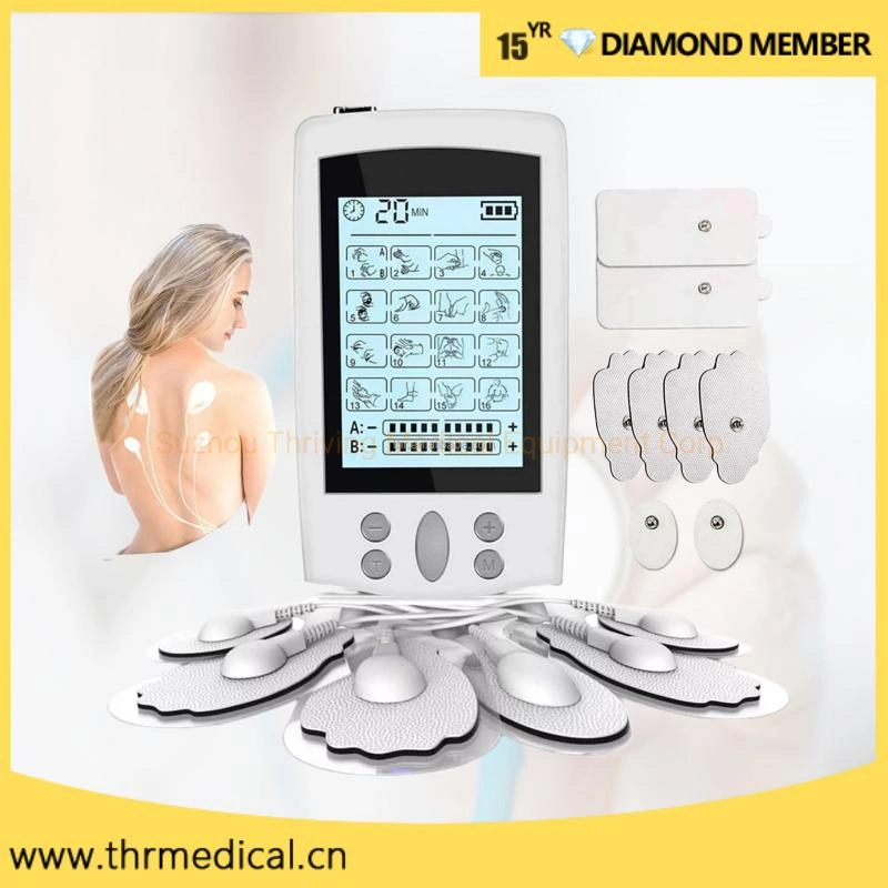 Modos de 16 RTE Máquina de terapia de massagem corporal pescoço dezenas EMS Mini Massajador para alívio da dor do corpo