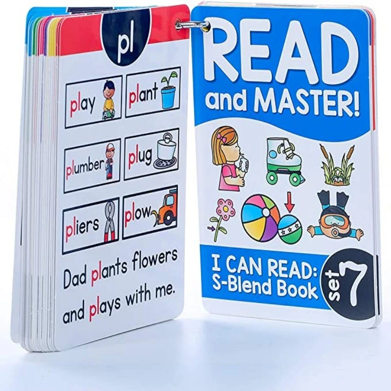 Double-Sided Children Learning Card with Buckle