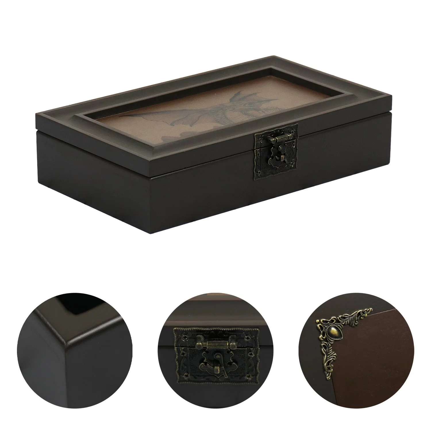 Unfinished Paint Jewelry Wooden Boxes Wholesale/Supplier Storage Wooden Craft Stash Boxes with Hinged Lid