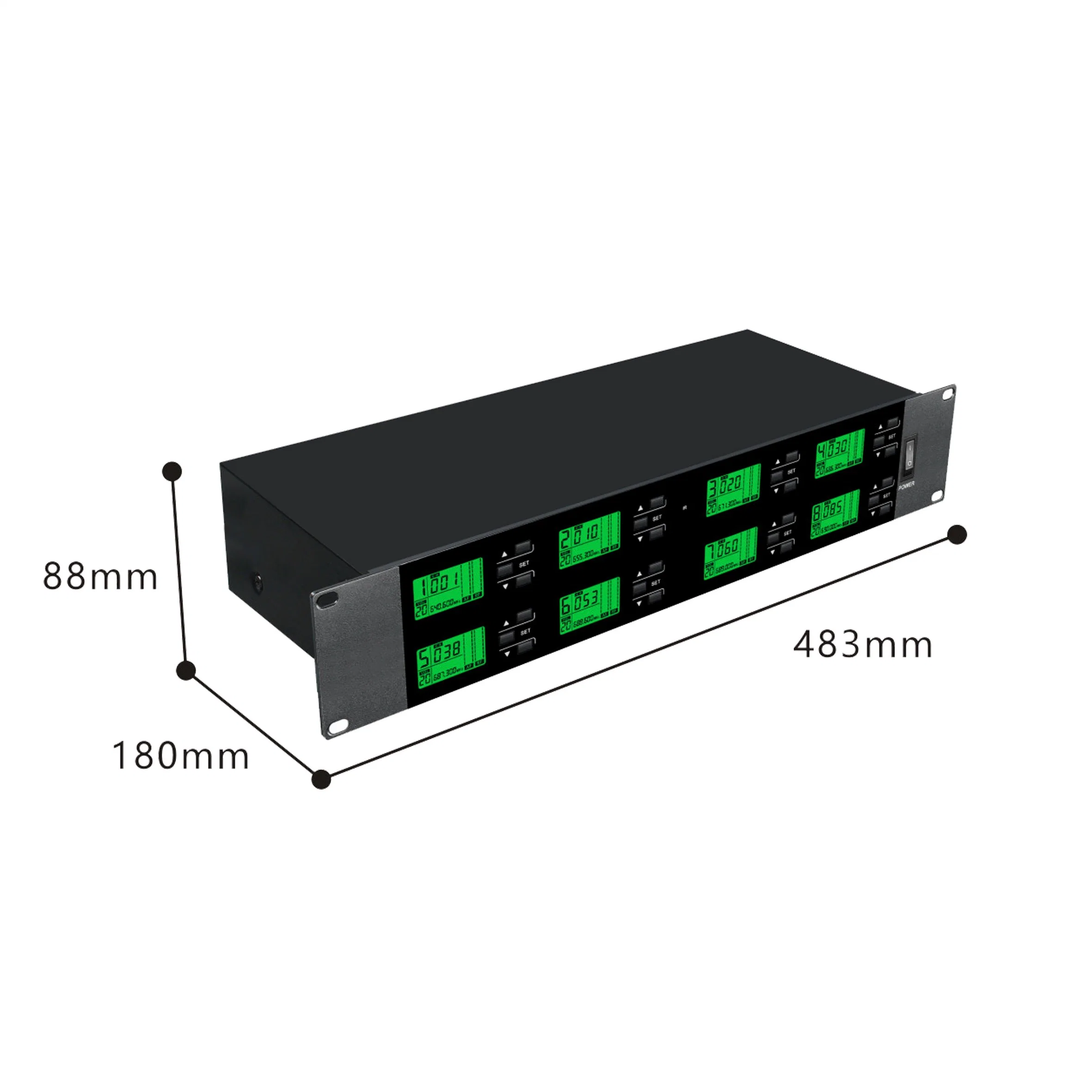 Professionelles 8-Kanal-UHF-Headset-Kopfhörermikrofon mit Gürtelpaket