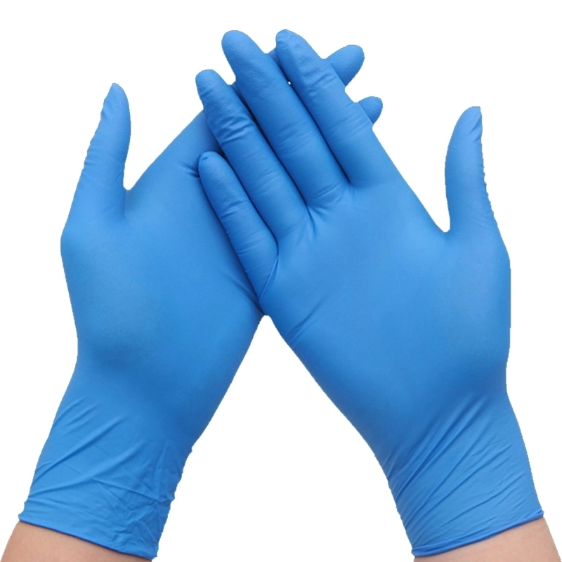 Amazon Best Sellers Fabricante Examen libre de polvo de nitrilo desechables estériles NBR Guantes de trabajo, de vinilo Guantes de nitrilo azul sintético, no estériles sin polvo guantes