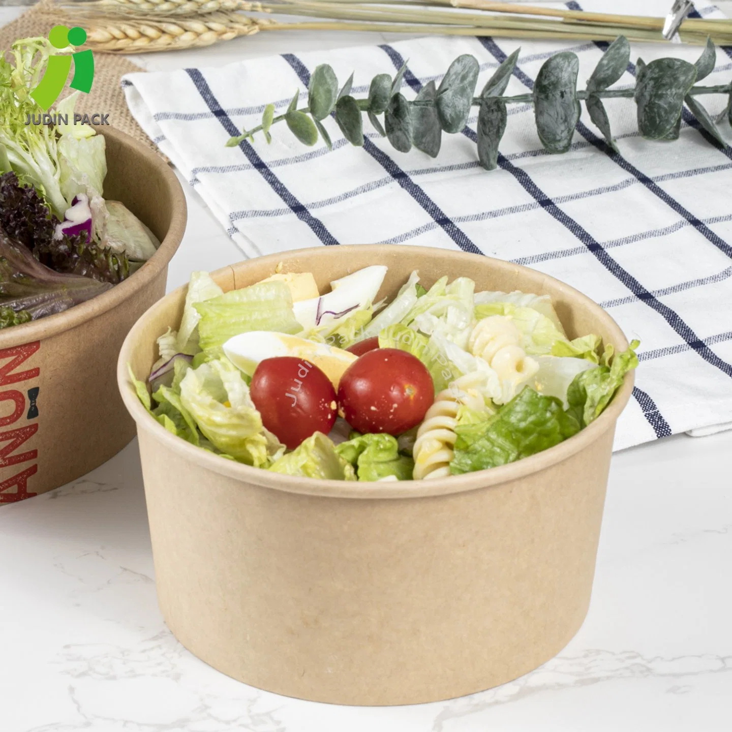 Ensaladera con cubierta de plástico PET Takeout Caja restaurantes de comida rápida