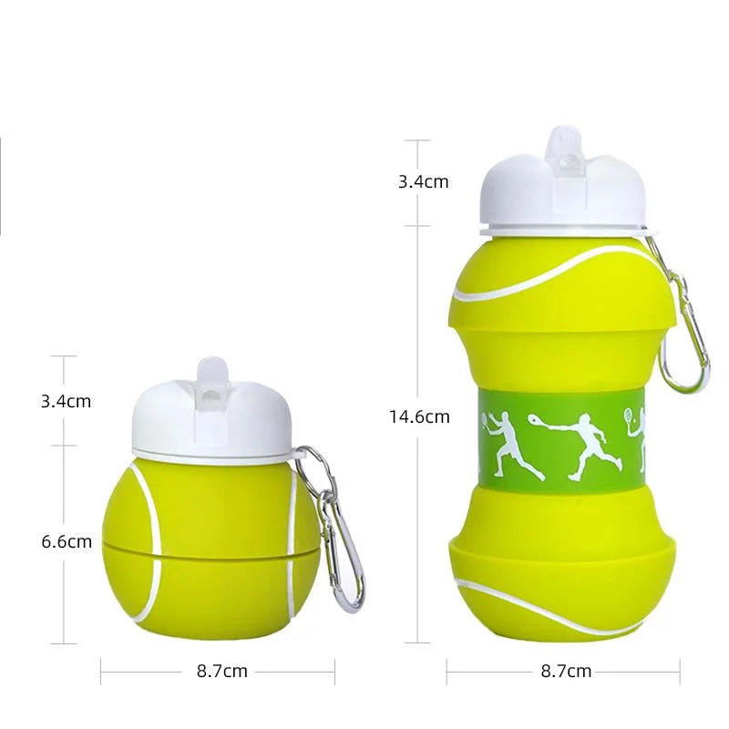 Bouteille de sport pliable en silicone portable, créative, étanche et anti-fuite pour une utilisation en extérieur.