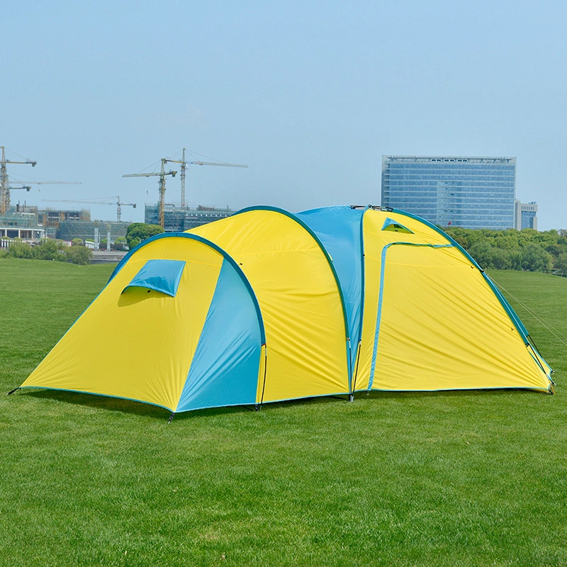 Factory Large Tunnel Have Three Rooms and One Living Room Outdoor Double Layer Waterproof Camping Tent