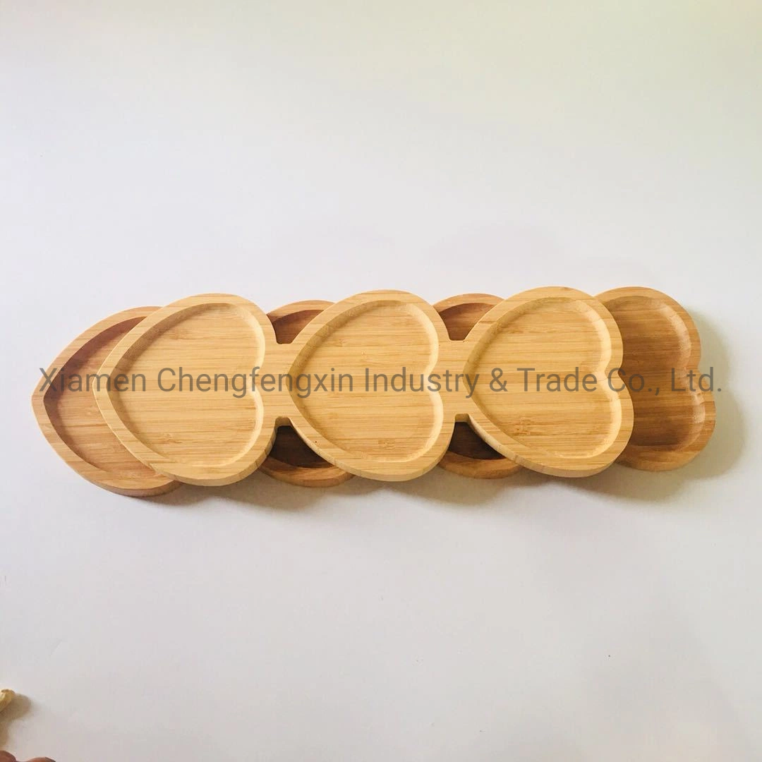 Bamboo Snack Bread Fruit Serving Tray Love Heart Shaped Bamboo Serving Tray Plate