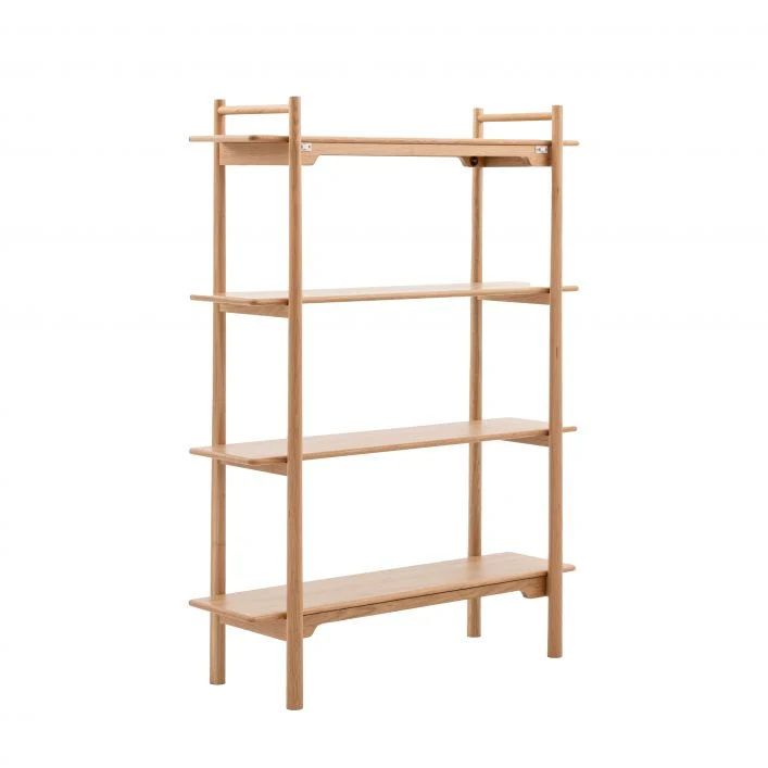 2023 Latest Modern Nordic Oak Wooden 4 Tiers Open Display Wall Shelf Living Room Bedroom Patio Bookshelf for Home and Office Furniture